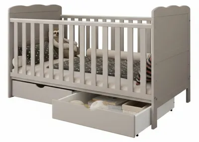Produktbild von ISABEL Babybett 2in1 140x70 cm Kaschmir mit 2 Schubladen, Juniorbett,  3-fach verstellbar