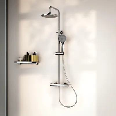 Produktbild von Mirlux Regenduschset – Regendusche mit Thermostatmischer und Handbrause – Chrom