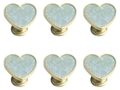 Immagine prodotto di Set di 6 pomelli a forma di cuore per mobili