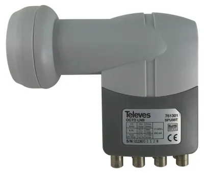 Obrázok produktu pre Televes Octo LNB, Feed 40 mm, na priame pripojenie 8 účastníkov, 1 ks.