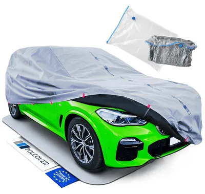 Produktbild von POLCOVER Autoabdeckung Wasserdicht Abdeckplane Auto Atmungsaktiv Sonne, Staub, Hagelschutz, UV-Schutz M (421-444 cm) 7 mm SUV - Autoplane Autohülle Winter & Sommer