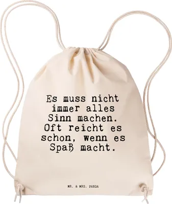 Produktbild von Mr. & Mrs. Panda Jutebeutel Es muss nicht immer... - Transparent - Geschenk, rucksack mit kordel, Spruch Sprüche Weisheiten Zitate Lustig Weisheit Worte, Spass, wander