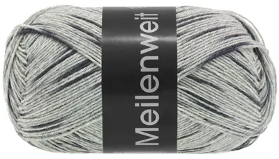 Produktbild von Lana Grossa - Meilenweit 100g Denim Mix Black 4657 silbergrau hellgrau anthrazit