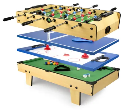 Produktbild von Bayagu 4-in-1 Multispieltisch Tischkicker Billard Tischtennis Air Hockey