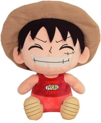 Imagen del producto de Peluche Monkey D. Luffy One Piece Con Camiseta Tirantes Tamago Jiken 26 cms