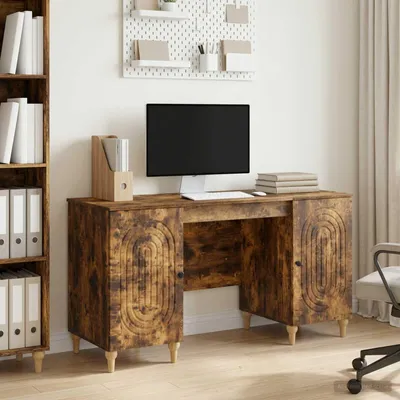 Imagen del producto de Maison Exclusive - Escritorio en roble ahumado, 142,5 x 50 x 75 cm, fabricado en material de madera