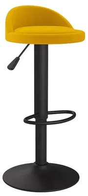 Image de vidaXL Tabouret de bar en velours jaune