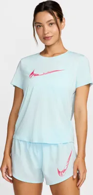 Produktbild von Nike W Nk One Swoosh Hbr Df Ss Top Blue Force/Htr/Blue Force Blue Force/Htr/Blue Force Xs