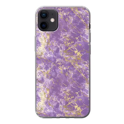 Produktbild von MuchoWow® Handyhülle Schutzhülle Hülle für iPhone 12 mini Marmor - Lila - Gold - Muster Silikon Softcase Handy Hülle - Bild