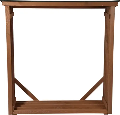 Produktbild von dobar Großes Kaminholzregal Wand XL aus Holz für draußen im Garten, 140 x 50 x 143 cm, Kiefer, grün / braun