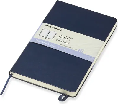 Produktbild von Moleskine Art Skizzenbuch, Zeichenalbum mit Hardcover und Gummiband, Geeignet für Stifte, Bleistifte und Pastelle, Saphirblau, Large 13 x 21 cm, 88 Seiten