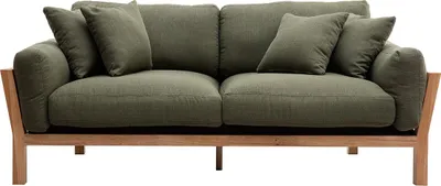 Produktbild von Miliboo - KYO Khaki skandinavisches 3-Sitzer-Sofa mit abnehmbaren Bezügen
