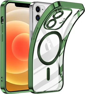 Immagine prodotto di Custodia per iPhone 12 Magnetic Ultra Thin Transparent Case con Magsafe e Camera Cover Verde