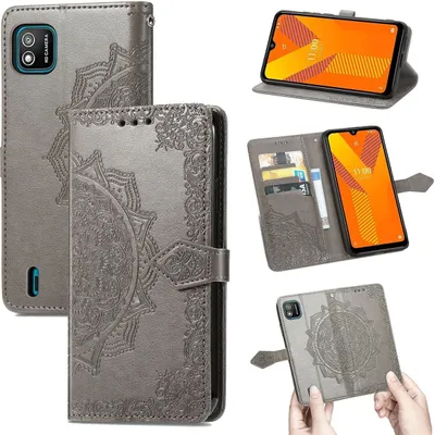 Zdjęcie produktu dla Pokrowiec König Design kompatybilny z etui na telefon Wiko Y62 ze skóry syntetycznej - Etui na telefon komórkowy szare