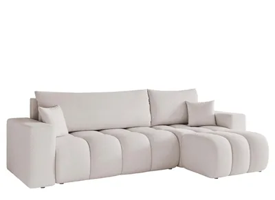 Produktbild von Universelles Ecksofa Liverno L mit Schlaffunktion Centaur 03 Graubeige Boucle Bettkasten
