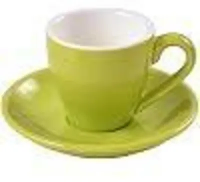 Obrázek produktu pro Šálek na kávu s podšálkem, objem 80 ml, porcelán, zelená barva