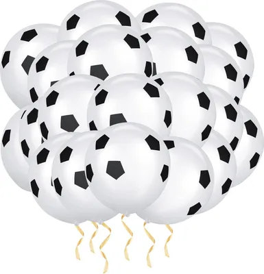 Produktbild von Fußball-Luftballons, 30 cm, schwarz-weiß, für Sport-Themenpartys - 20 Stück