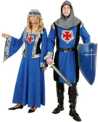 Produktbild von O9217-42 blau-schwarz Damen Ritterkostüm Burgdame Burgfräulein Gr.42