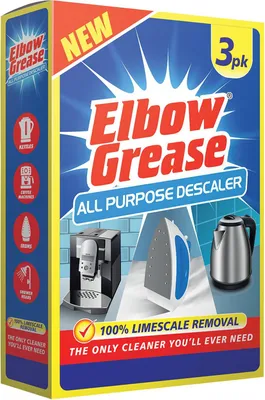 Zdjęcie produktu dla Elbow Grease | Uniwersalny odkamieniacz w formie proszku - 3x25 ml - Skuteczny - Środek do usuwania kamienia - Uniwersalny środek czyszczący