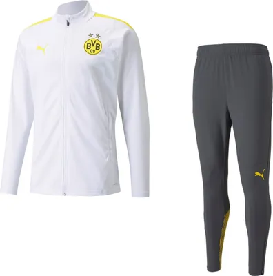 Produktbild von Puma Borussia Dortmund Trainingsanzug Herren Fanartikel 2021/22, Größe:S, Farbe:Weiß