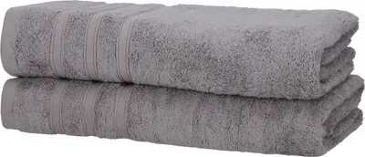 Produktbild von 2er Set Gästehandtücher 30x50 cm Baumwolle Weich Frottee Saugfähig Gästetücher, Farbe:anthrazit