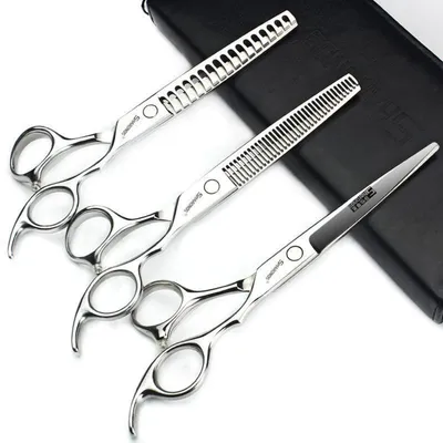 Produktbild von Professionelles Haarschneide-Set Edelstahl 6.5/7/7.5 Zoll Silber