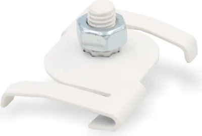 Produktbild von Deckenclip M6 für Odenwald - Rasterdecken | mit Gewindebolzen M6 x 10 mm und Mutter | weiß