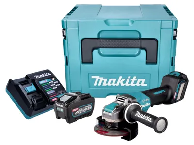 Imagen del producto de Makita GA 044 GT101 Amoladora angular sin cable 40 V máx. 125 mm X-LOCK Brushless + 1x batería recargable 5,0 Ah + cargador + Makpac