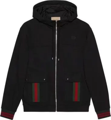 Immagine prodotto di Gucci - Giacca con cappuccio con Web Nero Uomo