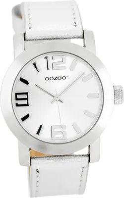 Image de Oozoo Enfants Jeunesse Montre-bracelet argent Quartz analogique JR200 Bracelet en cuir D2UOJR200