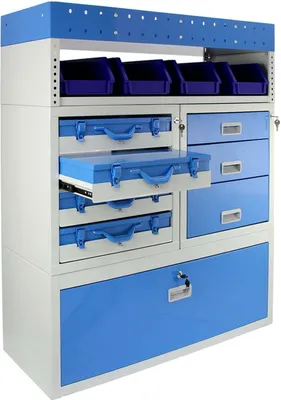 Immagine prodotto di Monster Racking Storm: allestimenti per veicoli, sistemazioni per furgoni, scaffalature per furgoni, scaffalature metalliche, carrelli da officina, furgoni, sistemi di scaffalature, scaffalature per attrezzi, blu
