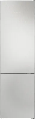 Siemens iQ300, Freistehende Kühl-Gefrier-Kombination mit Gefrierbereich unten, 203 x 60 cm, Metall-Optik KG39N2LCF Frontansicht geschlossen