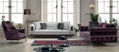 Produktbild von Luxus Garnitur Sofagarnitur 3+3+1Sitz Sofa Sofas Sessel Holz mit Metall