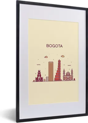 Produktbild von MuchoWow® MuchoWow® Gerahmtes Poster Bogota - Skyline - Kolumbien 40x60 cm - Poster mit zchwarzem Bilderrahmen - Poster in Rahmen