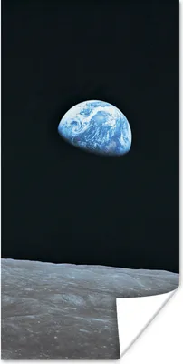 Produktbild von MuchoWow® Poster Die Erde vom Mond aus 80x160 cm - Kinderzimmer
