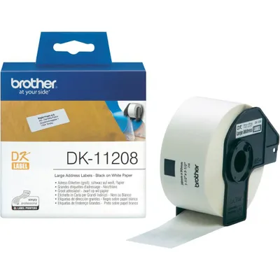 Image de Brother DK11202 DK-Einzeletiketten Papier - Versand-Etiketten, 62x100 mm, 300 Stück, schwarz auf weiß