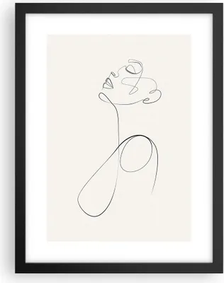 Produktbild von Gerahmtes Poster - Schwarzer Rahmen - Linie Linie Frau - 30x40 cm - Wand Bild - Wanddeko - Wandbilder - Kunstposter - Wandposter - Bilderrahmen - Bilder - Kunstdruck - Wanddekoration - P2BPA30x40-5112