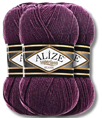 Produktbild von Alize 3x 100g Superlana Klasik Wolle, Uni, Häkeln, Stricken (111)