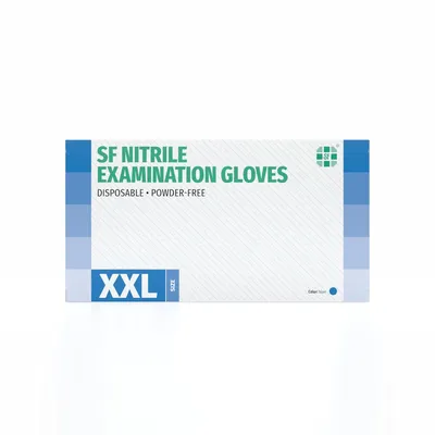 Produktbild von Nitrilhandschuhe 90 Stück Box (XXL, Blau) Einweghandschuhe, Einmalhandschuhe, Untersuchungshandschuhe, Nitril Handschuhe, puderfrei, ohne Latex, unsteril, latexfrei, disposible gloves, blue, XX Large