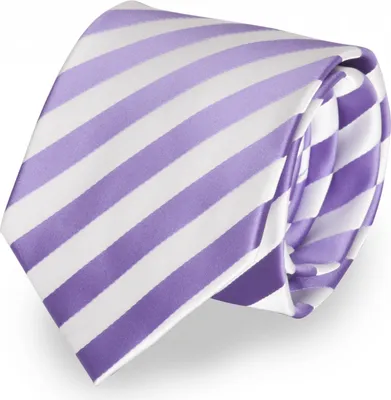 Produktbild von Fabio Farini - 1 Stück gestreifte Herren Krawatte - Tie mit Streifen in 6cm oder 8cm Breite Breit (8cm), Violett/Weiß