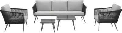 Produktbild von Garden Impressions Canberra Loungeset 5-Teilig - a. grey/Rope dkl.gr.Ø5mm/l. gr