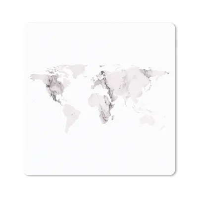 Produktbild von MuchoWow® Mauspad Mousepad Weltkarte - Weiß - Marmor 30x30 cm - Mousepads - Maus Mat - Pad - Mausunterlage - Gaming