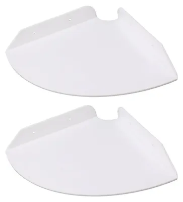 Image de 2pcs Wall Mount Floating Corner Shelves Quarter Round Hanging Corner Shelves for Bedrooms Living Rooms Shower Room White