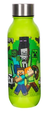 Produktbild von Minecraft Trinkflasche 640 ml – Robuste Wasserflasche mit Schraubverschluss, BPA-frei, für Schule, Sport & unterwegs, Original Minecraft Fanartikel