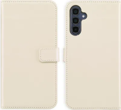 Image de Selencia Bibliothèque en cuir véritable pour le Samsung Galaxy A15 (5G) - Greige