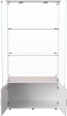 Produktbild von LED-Glasvitrine - Vitrinenschrank - Pat Light-Beleuchtung - 3 Einlegeböden - Doppeltüren - 78,5×35×164 cm - Weiß