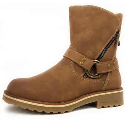 Image de Bottes pour femmes de la marque HIS, fermeture éclair, couleur marron, style décontracté