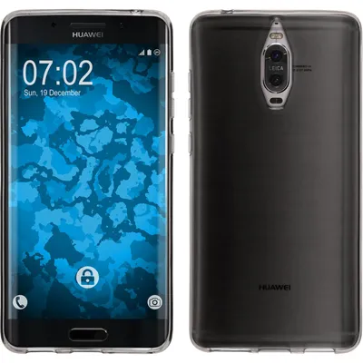 Produktbild von PhoneNatic Case kompatibel mit Huawei Mate 9 Pro - grau Silikon Hülle transparent + 2 Schutzfolien