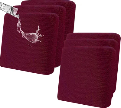 Produktbild von 6 Stück Wasserdicht Sofa Sitzkissenbezüge, Stretch Sofa Terrassen Sitzkissenbezug für Gartenmöbel,Weinrot