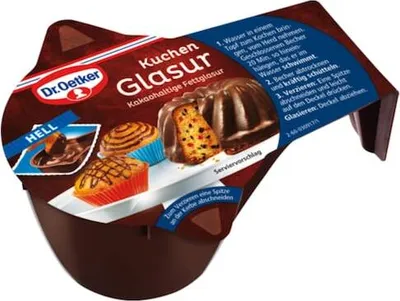Produktbild von Dr. Oetker Kuchen Glasur Hell im Becher Kakaohaltige Fettglasur 125g